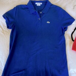 Lacoste 2 button placket bright blue polo